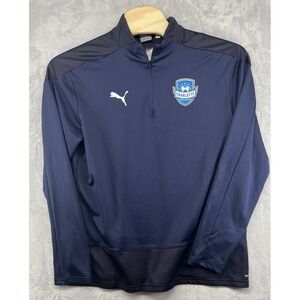 PUMA teamGOAL DRYCELL 23 Training 1/4 Zip Blue LS Shirt Charlotte Soccer XL NWT
